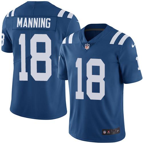 Indianapolis Colts #18 Peyton Manning Royal Blue Team Color Youth Stitched Vapor Untouchable Limited Jersey Youth cheap jerseys for sale - CheapJerseys.Shop