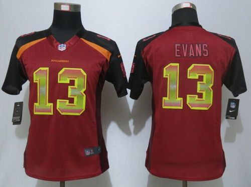 Buccaneers #13 Mike Evans Red Team Color Women's Stitched Elite Strobe Jersey cheap jerseys for sale - CheapJerseys.Shop