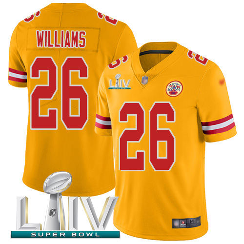 Kansas City Chiefs #26 Damien Williams Gold Super Bowl LIV 2020 Men's Stitched Limited Inverted Legend Jersey Men's cheap jerseys for sale - CheapJerseys.Shop
