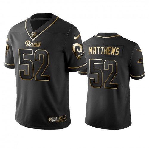 Los Angeles Rams #52 Clay Matthews Black Golden Limited Edition Stitched Jersey Men's cheap jerseys for sale - CheapJerseys.Shop