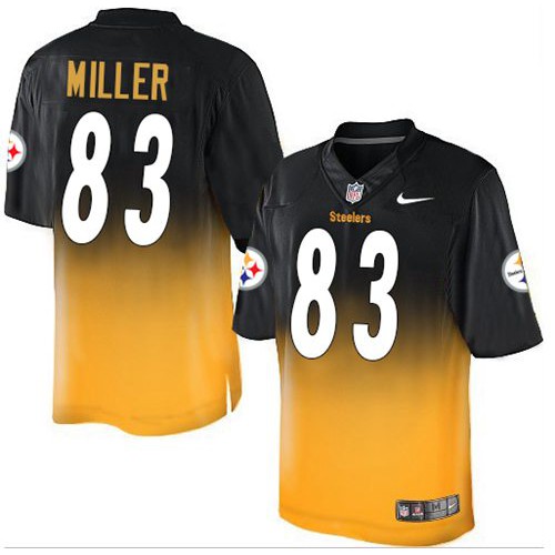 Pittsburgh Steelers #83 Heath Miller Black/Gold Men's Stitched Elite Fadeaway Fashion Jersey Men's cheap jerseys for sale - CheapJerseys.Shop