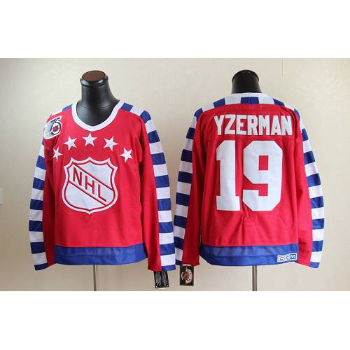 Detroit Red Wings #19 Steve Yzerman Red All Star CCM Throwback 75TH Stitched Jersey Men's cheap jerseys for sale - CheapJerseys.Shop