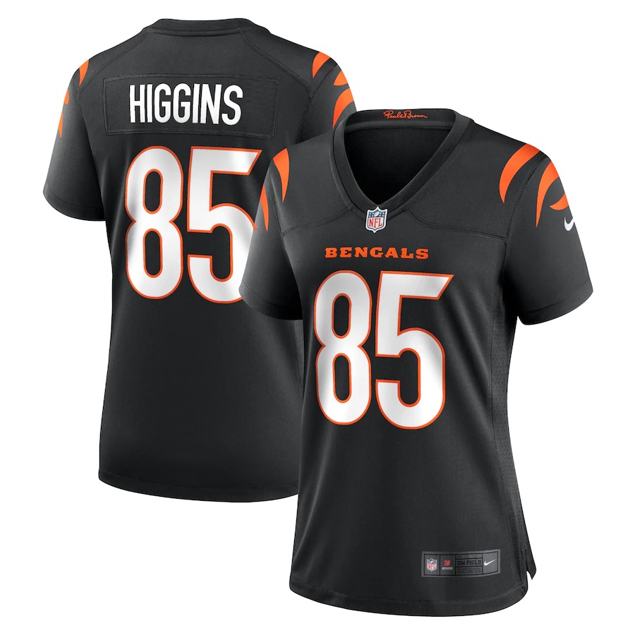 Cincinnati Bengals #85 Tee Higgins Black Women's Game Jersey cheap jerseys for sale - CheapJerseys.Shop