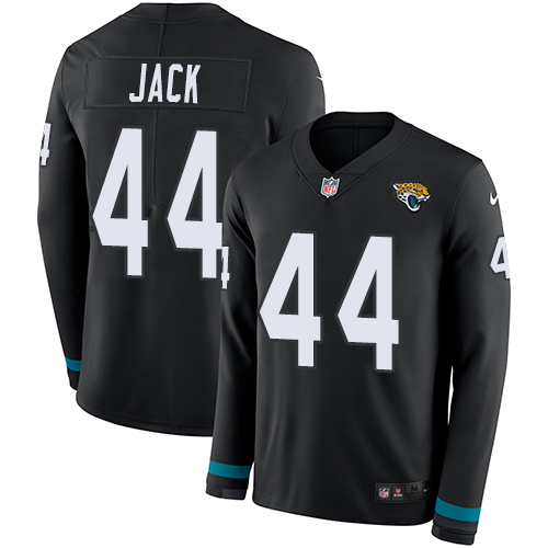 Jacksonville Jaguars #44 Myles Jack Black Team Color Men's Stitched Limited Therma Long Sleeve Jersey Men's cheap jerseys for sale - CheapJerseys.Shop
