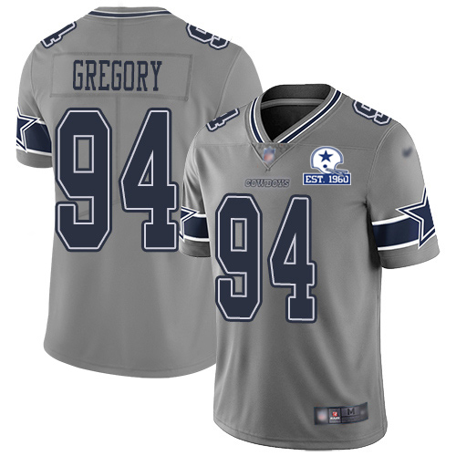 Dallas Cowboys #94 Randy Gregory Gray Men's Stitched With Established In 1960 Patch Limited Inverted Legend Jersey Men's cheap jerseys for sale - CheapJerseys.Shop