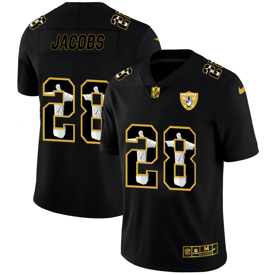 Las Vegas Raiders #28 Josh Jacobs Carbon Black Vapor Cristo Redentor Limited Jersey cheap jerseys for sale - CheapJerseys.Shop