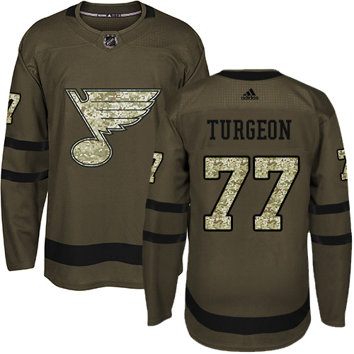 St. Louis Blues #77 Pierre Turgeon Green Salute to Service Stitched Jersey Men's cheap jerseys for sale - CheapJerseys.Shop