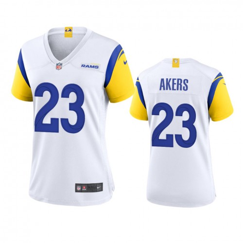 Los Angeles Los Angeles Rams #23 Cam Akers Women's Alternate Game Jersey - White Womens cheap jerseys for sale - CheapJerseys.Shop
