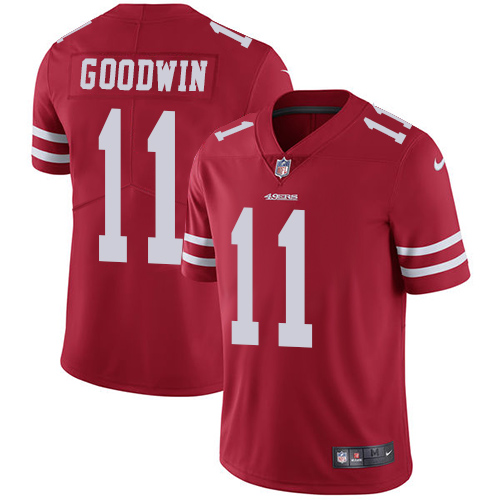 San Francisco 49ers #11 Marquise Goodwin Red Team Color Youth Stitched Vapor Untouchable Limited Jersey Youth cheap jerseys for sale - CheapJerseys.Shop