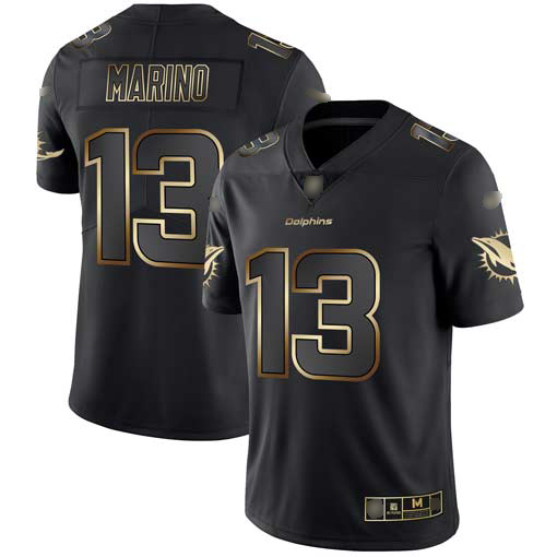 Dolphins #13 Dan Marino Black/Gold Men's Stitched Vapor Untouchable Limited Jersey cheap jerseys for sale - CheapJerseys.Shop