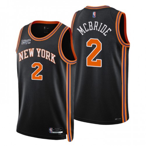 New York New York Knicks #2 Miles Mcbride Mens Black 2021/22 Swingman Jersey - City Edition Mens cheap jerseys for sale - CheapJerseys.Shop