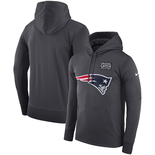 Men's New England Patriots Anthracite Crucial Catch Performance Pullover Hoodie cheap jerseys for sale - CheapJerseys.Shop