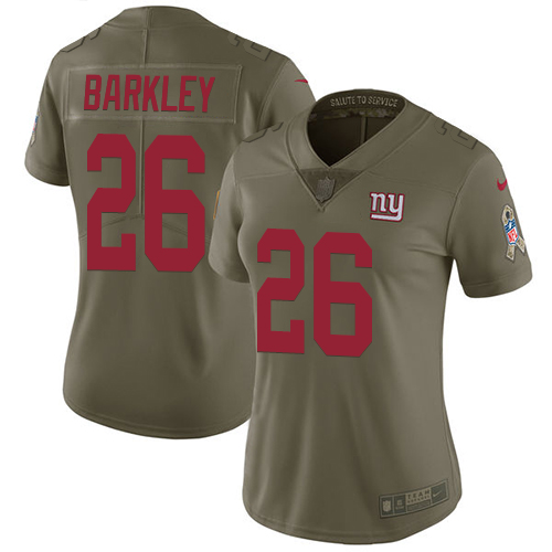 Giants #26 Saquon Barkley Olive Women's Stitched Limited 2017 Salute To Service Jersey cheap jerseys for sale - CheapJerseys.Shop