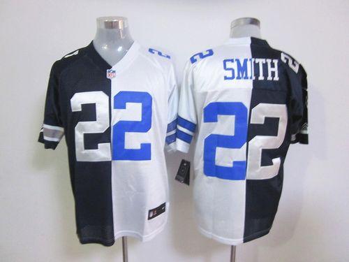 Cowboys #22 Emmitt Smith Navy Blue/White Men's Stitched Elite Split Jersey cheap jerseys for sale - CheapJerseys.Shop
