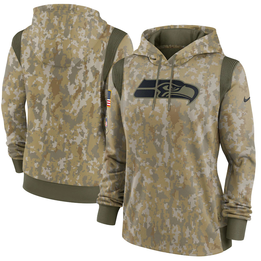 Seattle Seahawks Camo Women's 2021 Salute To Service Therma Performance Pullover Hoodie cheap jerseys for sale - CheapJerseys.Shop