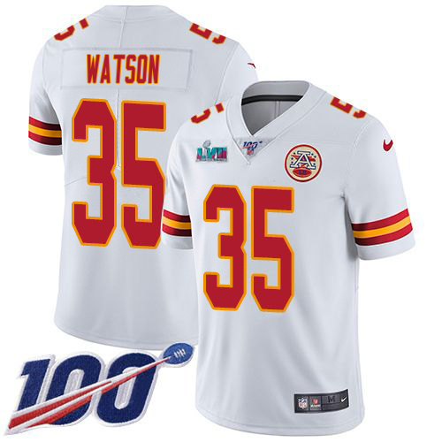 Chiefs #35 Jaylen Watson White Super Bowl LVII Patch Men's Stitched 100th Season Vapor Limited Jersey cheap jerseys for sale - CheapJerseys.Shop