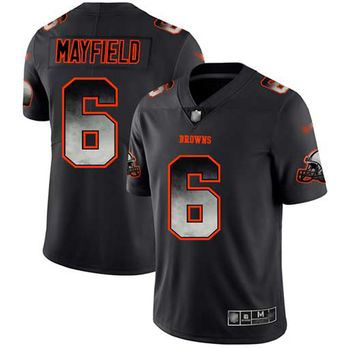 Cleveland Browns #6 Baker Mayfield Black Men's Stitched Vapor Untouchable Limited Smoke Fashion Jersey Men's cheap jerseys for sale - CheapJerseys.Shop