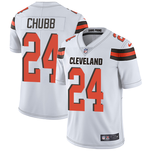 Browns #24 Nick Chubb White Men's Stitched Vapor Untouchable Limited Jersey cheap jerseys for sale - CheapJerseys.Shop