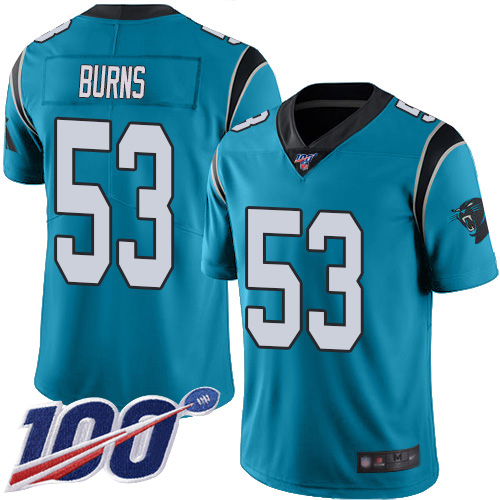 Panthers #53 Brian Burns Blue Men's Stitched Limited Rush 100th Season Jersey cheap jerseys for sale - CheapJerseys.Shop