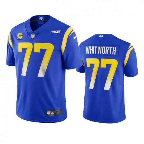 Los Angeles Los Angeles Rams #77 Andrew Whitworth Men's Vapor Limited Jersey - Royal Men's cheap jerseys for sale - CheapJerseys.Shop
