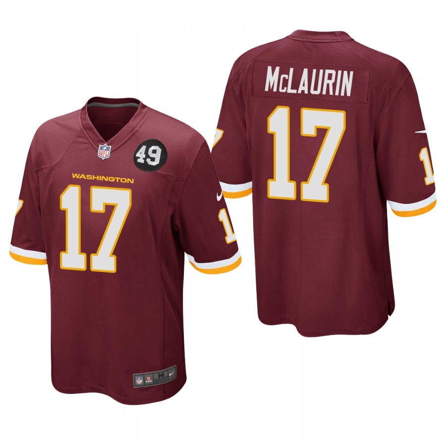 Washington Redskins #17 Terry McLaurin Men's Burgundy Bobby Mitchell Uniform Patch Game Jersey cheap jerseys for sale - CheapJerseys.Shop