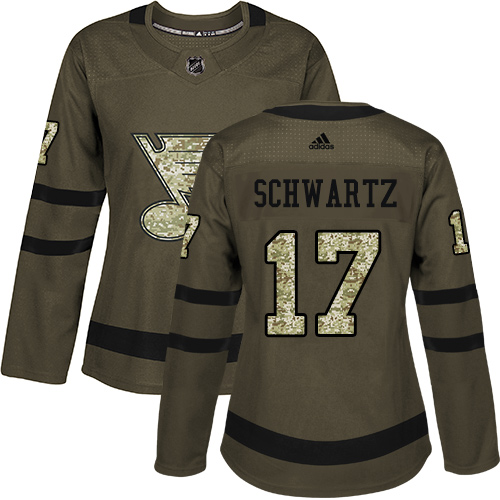 St. Louis Blues #17 Jaden Schwartz Green Salute to Service Women's Stitched Jersey Womens cheap jerseys for sale - CheapJerseys.Shop