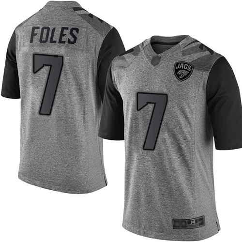 Jacksonville Jaguars #7 Nick Foles Gray Men's Stitched Limited Gridiron Gray Jersey Men's cheap jerseys for sale - CheapJerseys.Shop