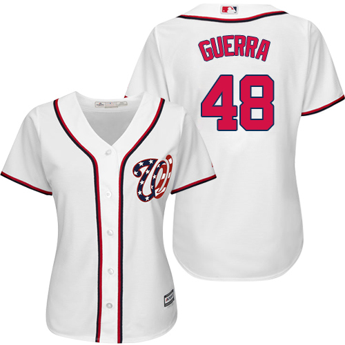 Washington Nationals #48 Javy Guerra White Home Women's Stitched Jersey Womens cheap jerseys for sale - CheapJerseys.Shop