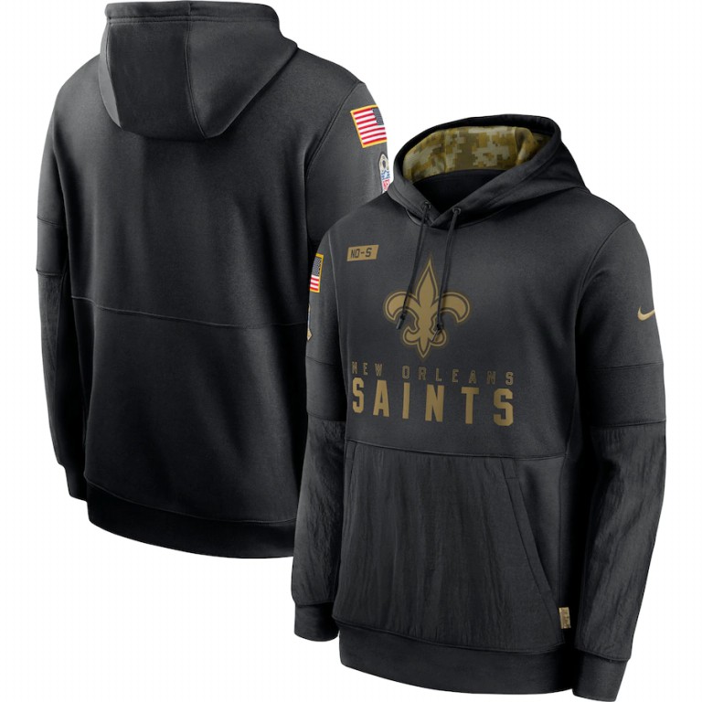 New Orleans Saints 2020 Salute To Service Sideline Performance Pullover Hoodie Black cheap jerseys for sale - CheapJerseys.Shop