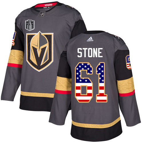 Golden Knights #61 Mark Stone Grey Youth 2023 Stanley Cup Final Patch Home Authentic USA Flag Stitched Jersey cheap jerseys for sale - CheapJerseys.Shop