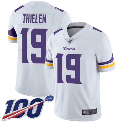 Vikings #19 Adam Thielen White Youth Stitched 100th Season Vapor Limited Jersey cheap jerseys for sale - CheapJerseys.Shop