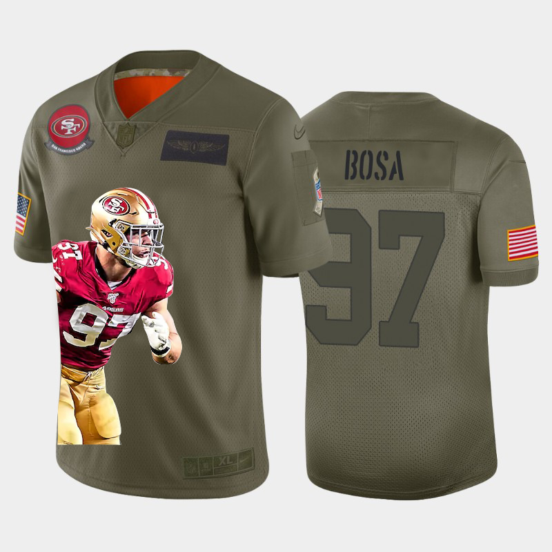 San Francisco 49ers #97 Nick Bosa Team Hero 3 Vapor Limited Jersey Camo cheap jerseys for sale - CheapJerseys.Shop
