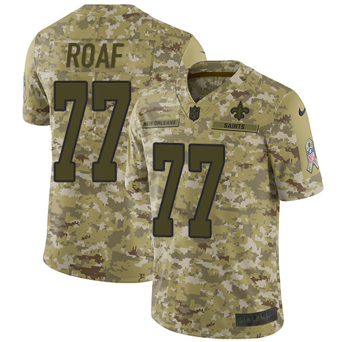 New Orleans Saints #77 Willie Roaf Camo Men's Stitched Limited 2018 Salute To Service Jersey Men's cheap jerseys for sale - CheapJerseys.Shop