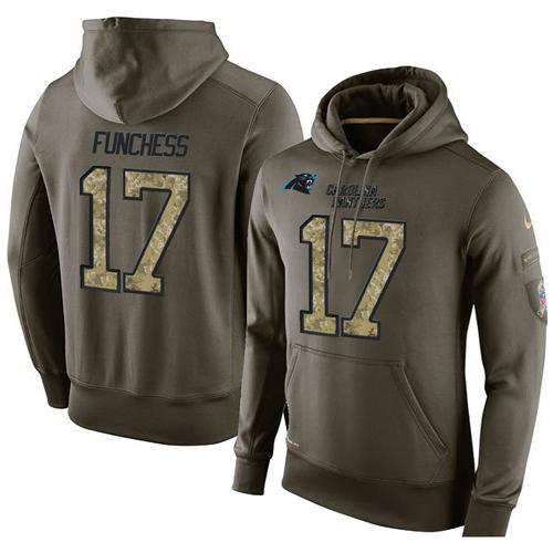 Men's Carolina Panthers #17 Devin Funchess Stitched Green Olive Salute To Service KO Performance Hoodie cheap jerseys for sale - CheapJerseys.Shop