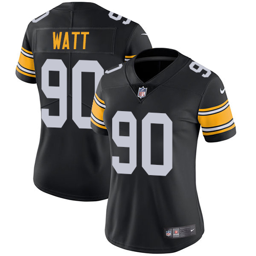 Steelers #90 T. J. Watt Black Alternate Women's Stitched Vapor Untouchable Limited Jersey cheap jerseys for sale - CheapJerseys.Shop