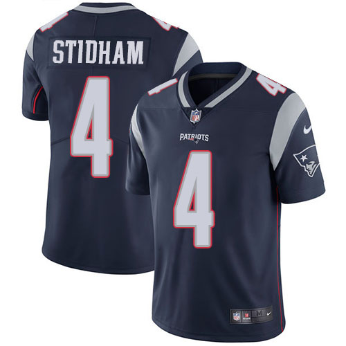 New England Patriots #4 Jarrett Stidham Navy Blue Team Color Men's Stitched Vapor Untouchable Limited Jersey Men's cheap jerseys for sale - CheapJerseys.Shop