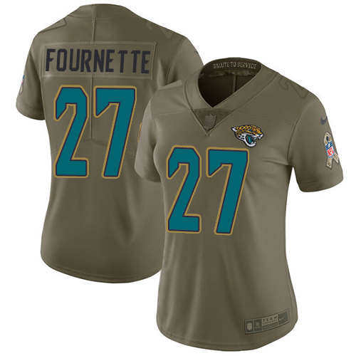 Jaguars #27 Leonard Fournette Olive Women's Stitched Limited 2017 Salute To Service Jersey cheap jerseys for sale - CheapJerseys.Shop