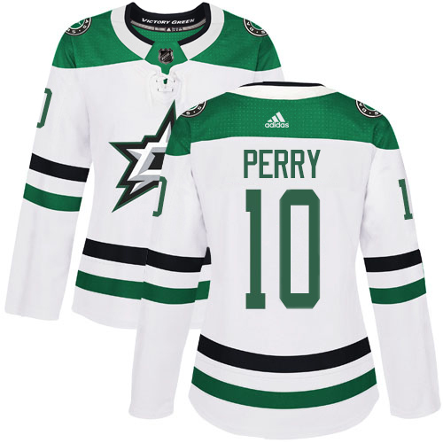 Dallas Stars #10 Corey Perry White Road Authentic Women's Stitched Jersey Womens cheap jerseys for sale - CheapJerseys.Shop