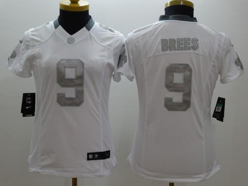 Saints #9 Drew Brees White Women's Stitched Limited Platinum Jersey cheap jerseys for sale - CheapJerseys.Shop