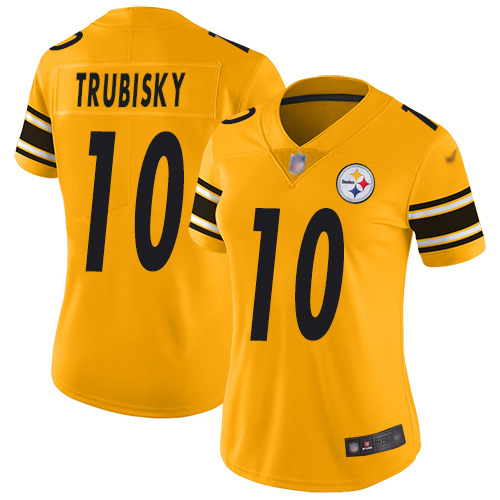 Steelers #10 Mitchell Trubisky Gold Women's Stitched Limited Inverted Legend Jersey cheap jerseys for sale - CheapJerseys.Shop