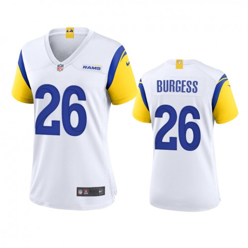 Los Angeles Los Angeles Rams #26 Terrell Burgess Women's Alternate Game Jersey - White Womens cheap jerseys for sale - CheapJerseys.Shop