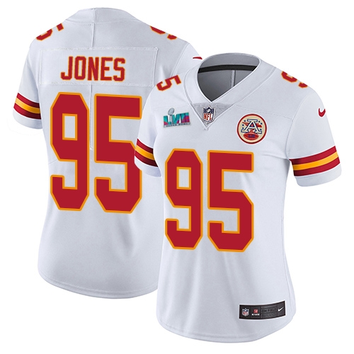 Chiefs #95 Chris Jones White Super Bowl LVII Patch Women's Stitched Vapor Untouchable Limited Jersey cheap jerseys for sale - CheapJerseys.Shop