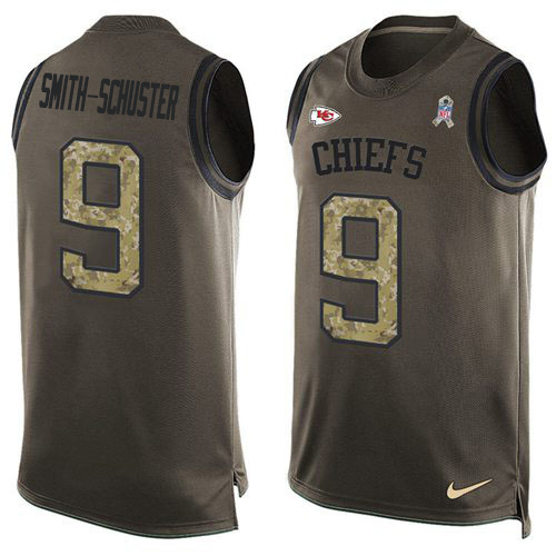 Chiefs #9 JuJu Smith-Schuster Green Men's Stitched Limited Salute To Service Tank Top Jersey cheap jerseys for sale - CheapJerseys.Shop