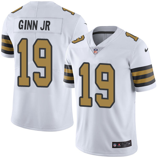 New Orleans Saints #19 Ted Ginn Jr White Youth Stitched Limited Rush Jersey Youth cheap jerseys for sale - CheapJerseys.Shop