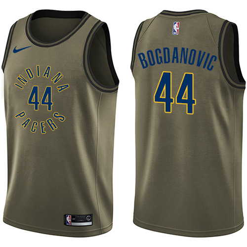 Indiana Pacers #44 Bojan Bogdanovic Green Salute to Service Youth Swingman Jersey Youth cheap jerseys for sale - CheapJerseys.Shop