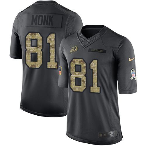 Washington Commanders #81 Art Monk Black Men's Stitched Limited 2016 Salute to Service Jersey Men's cheap jerseys for sale - CheapJerseys.Shop