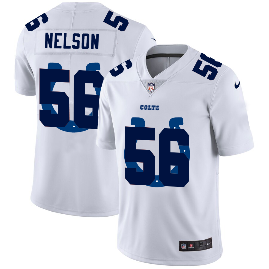 Indianapolis Colts #56 Quenton Nelson White Men's Team Logo Dual Overlap Limited Jersey cheap jerseys for sale - CheapJerseys.Shop
