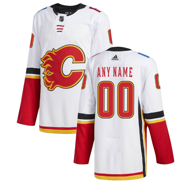 Calgary Flames White Away - Authentic Custom Jersey cheap jerseys for sale - CheapJerseys.Shop