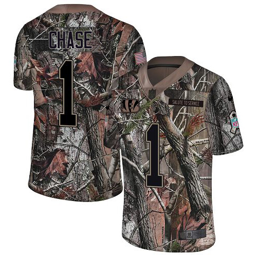 Bengals #1 Ja'Marr Chase Camo Men's Stitched Limited Rush Realtree Jersey cheap jerseys for sale - CheapJerseys.Shop