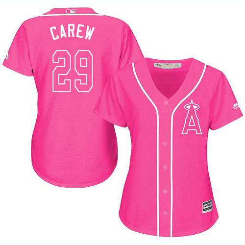 Los Angeles Angels #29 Rod Carew Pink Fashion Women's Stitched Jersey Womens cheap jerseys for sale - CheapJerseys.Shop